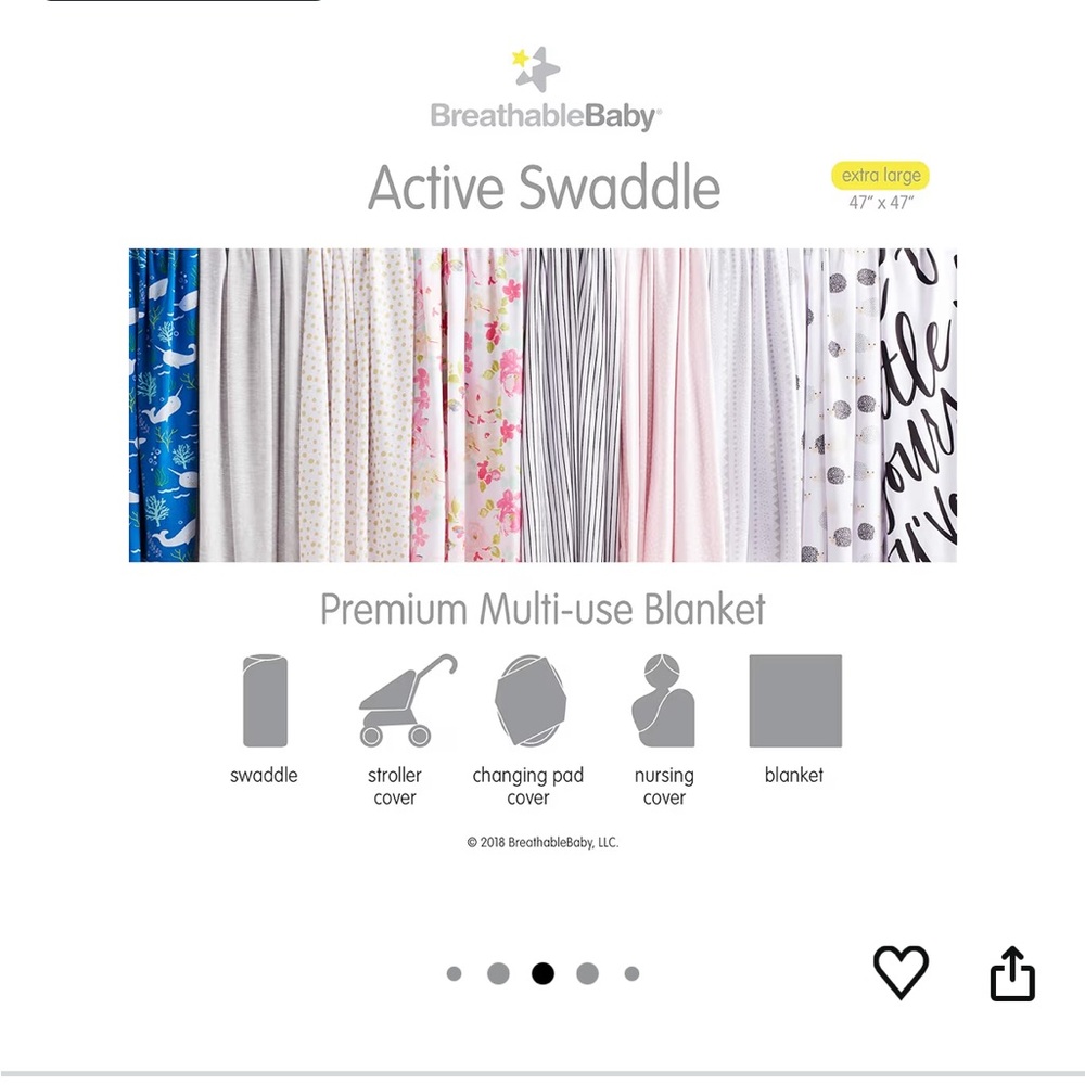 Baby Neutral Striped Stretchy Breathable Swaddles - Soft White & Black - Picture 4 of 4